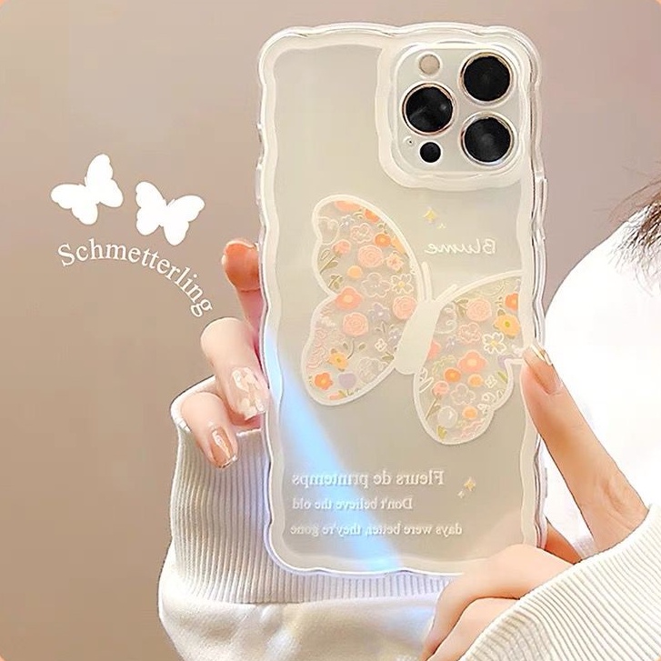 SOFTCASE WAVE BUTTERFLY HAPPY GRID case iphone 6 6s plus 7 8 x xs xr max 11 12 13 pro max 14 plus