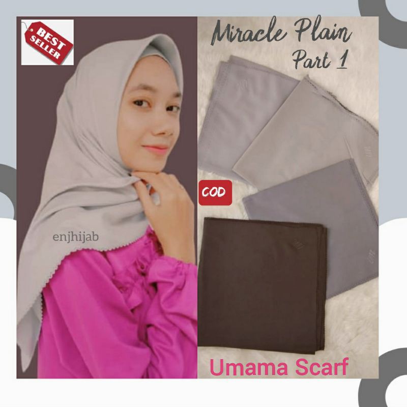 PART 1 JILBAB VOAL MIRACLE PLAIN UMAMA  JILBAB HIJAB KERUDUNG SEGIEMPAT POLOS LASER CUT  UMAMA