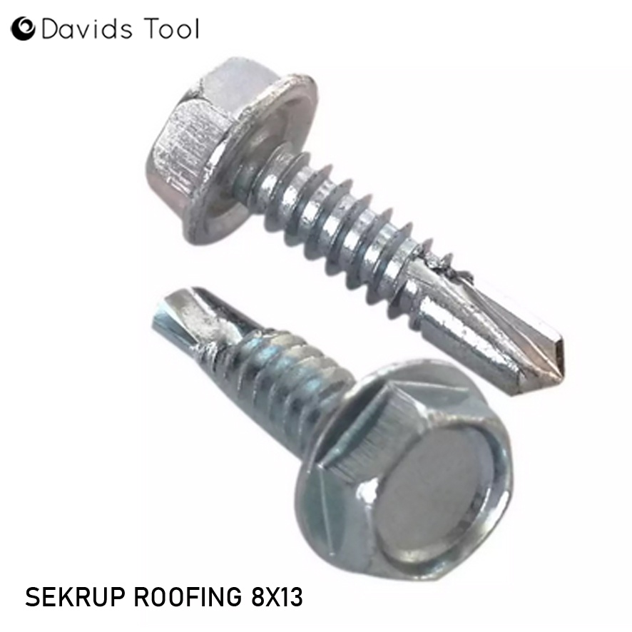 Sekrup Baja Ringan Baut Roofing Holo Hollow Galvalum Reng Canal C 8X13 100pcs