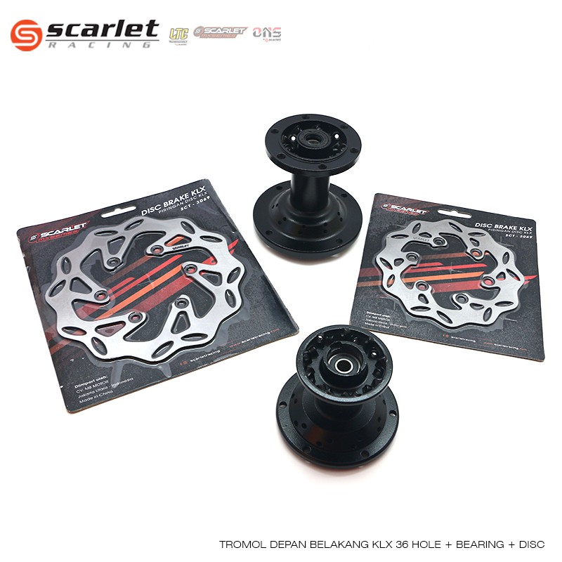 Scarlet Racing - Tromol Depan Belakang Black KLX 36 Hole