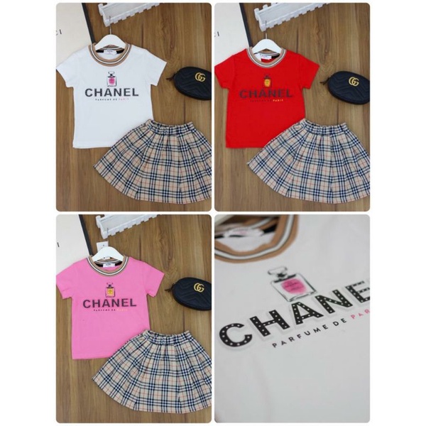 Baju Stelan Aloha Chanel/Baju Setelan Anak Chanel/Baju Setelan