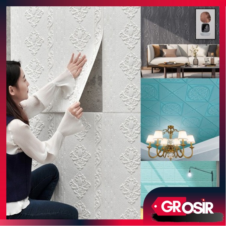 Grosir - H862 Wallpaper Dinding 3D / Wallpaper 3D Foam / Sticker Dinding / Wall Sticker Foam