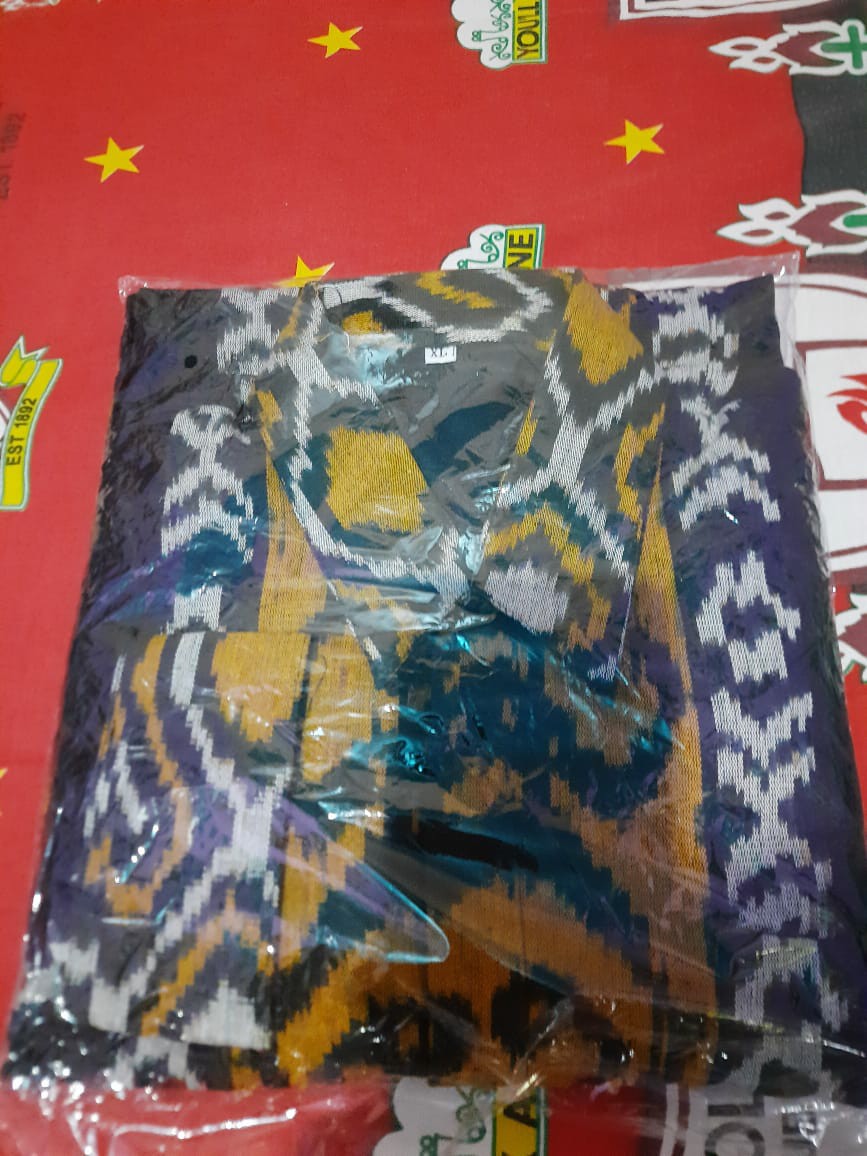 Kertonyono Kemeja Batik Pria Full Furing Bahan Tenun Troso Jepara