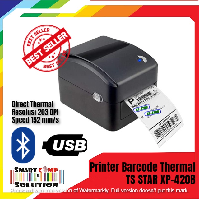 Printer Barcode Label Resi Alamat Marketplace TS STAR XP-420B / 420BT