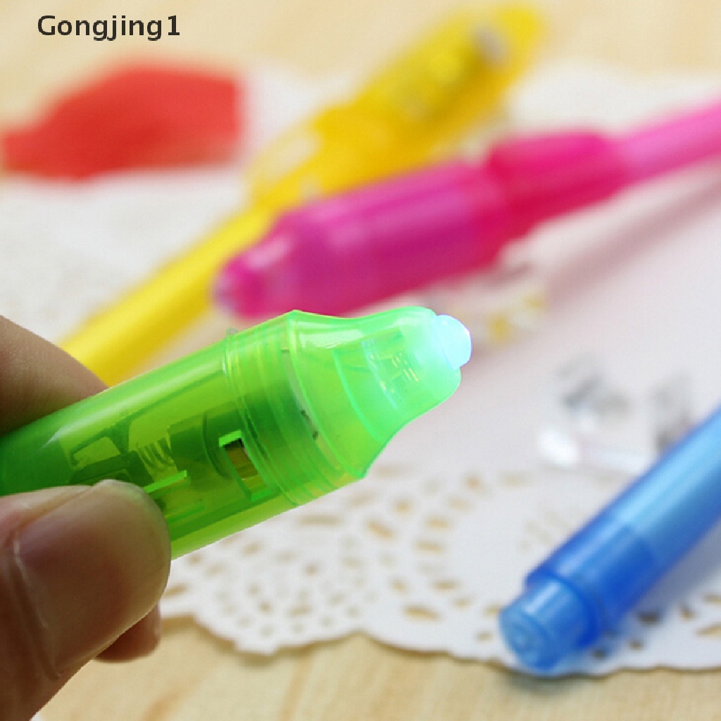 Gongjing1 Pen Spidol Tinta Invisible Dengan Lampu LED Ultra Violet