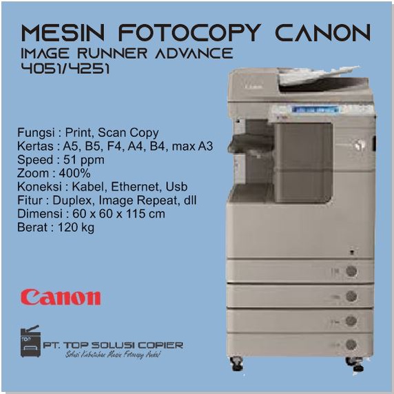 Jual Mesin Fotocopy Canon Ira 4251 Print Scan Copy Usaha Fotocopy Shopee Indonesia 7184