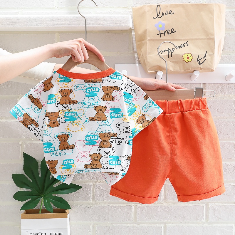 Setelan Anak Laki Laki CUTE Summer Set 2in1 Baju Anak Korean Style Import