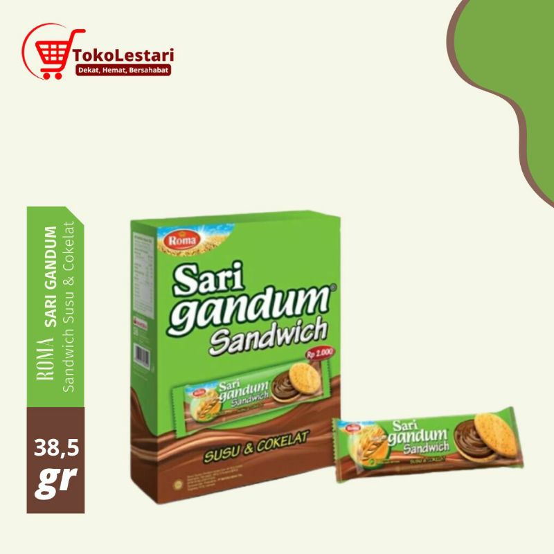 

Roma Sari Gandum Sandwich Susu & Cokelat 39gram