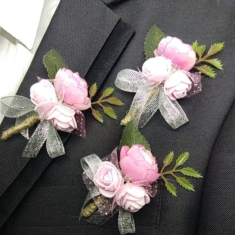 Korsase bunga jas Korsase bunga dada bross bunga Korsase bunga wedding PINK ORANGE