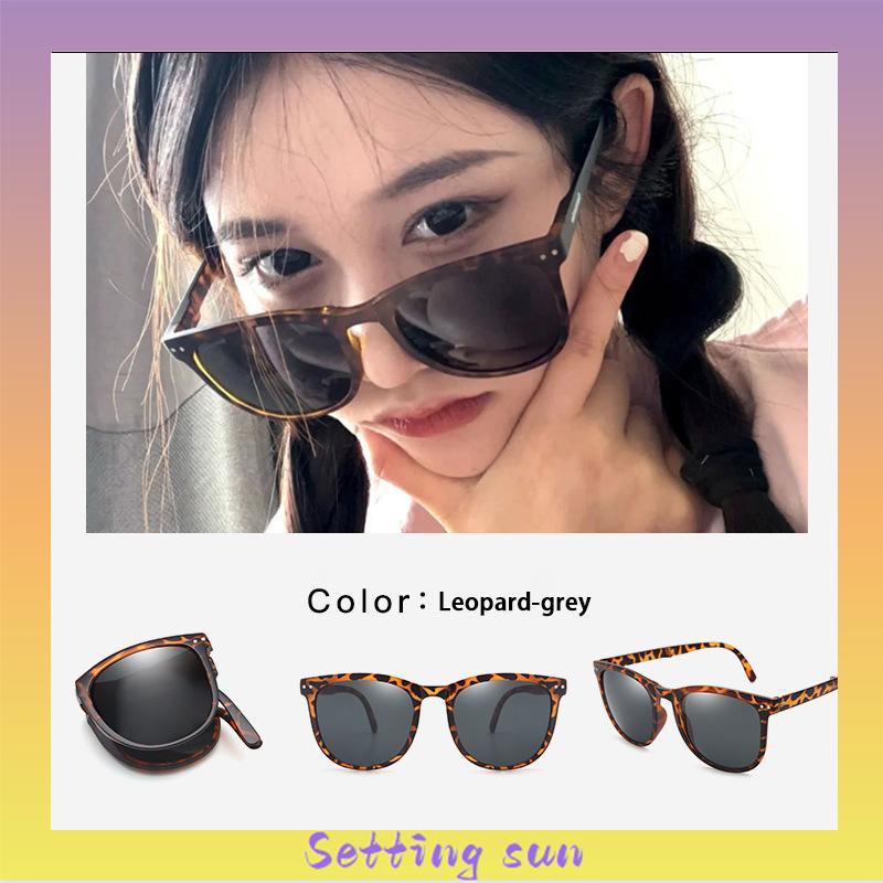 Kacamata Hitam Terbaru Bisa Di Lipat Sunglasses Anti-Uv Wanita Pria Import Kacamata Fashion TN