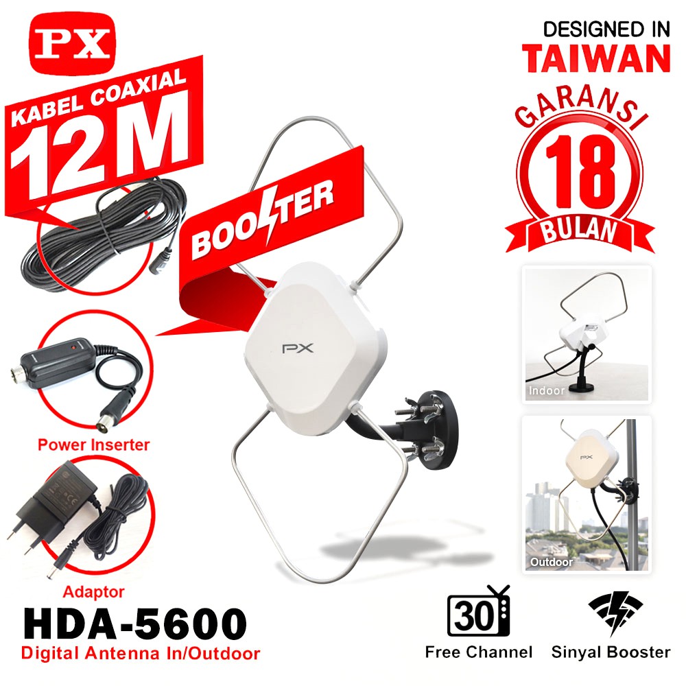 PX ANTENA TV DIGITAL INDOOR OUTDOOR HDA-5600/ ANTENA DIGITAL PX HDA5600 ORI PROMO