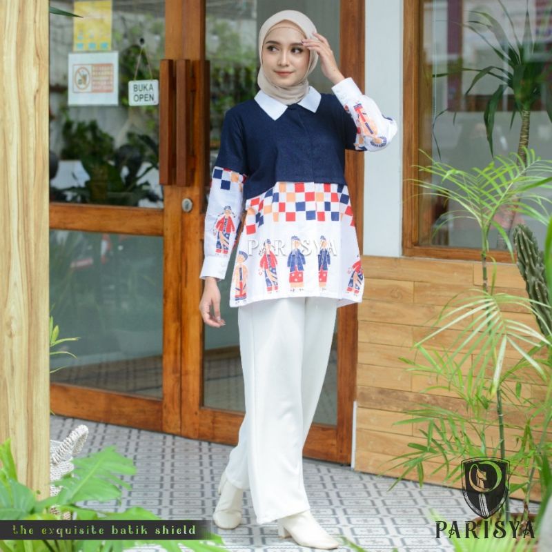 BATIK PARISYA - Calista B00052, Blouse Batik Wanita Atasan Batik  Wanita-4