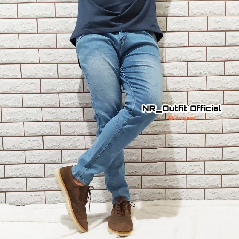 Celana Jeans Panjang Pria Slim Fit Pensil Skinny Cowok Big Size NR_Outfit Official COD