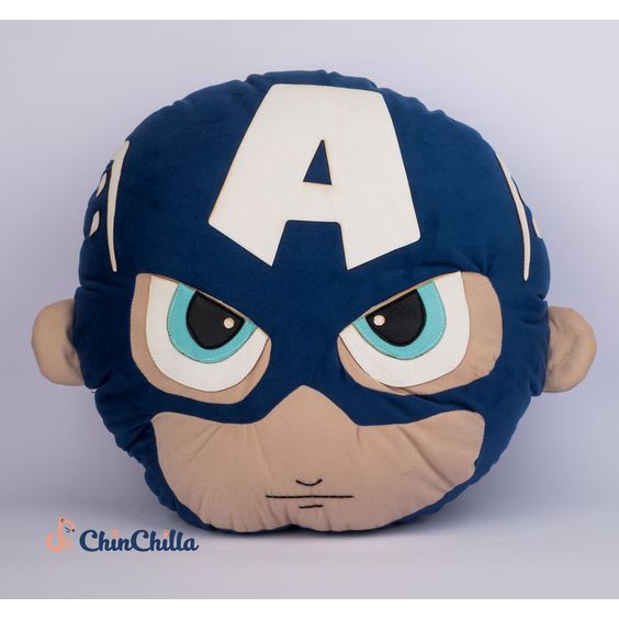 Bantal Karakter Superhero Bulat TERBARU/Boneka Spiderman Iron Man Hulk Captain America