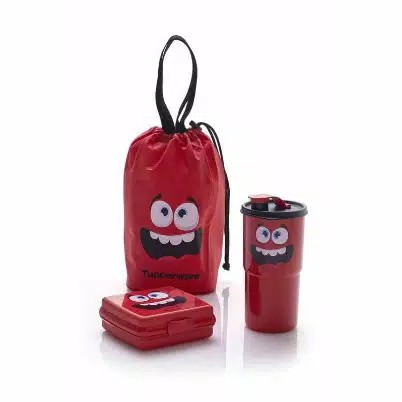 Smiley Lunch Set Merah
