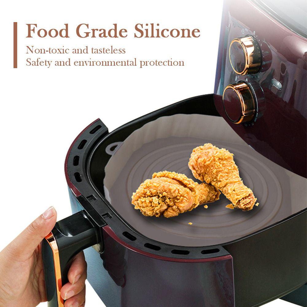 Nickolas1 Air Fryer Tray Silicone 20cm Pot Reusable Fried Chicken Basket Mat Aksesoris Baking Alas Panci Oven