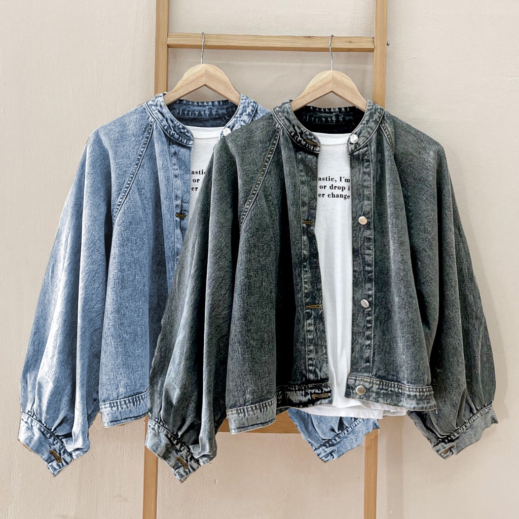 Aimee Denim Jaket Jeans Kekinian Korea Jeket Denim Outer Levis Cewek Outwear Wanita Outerwear Jins C