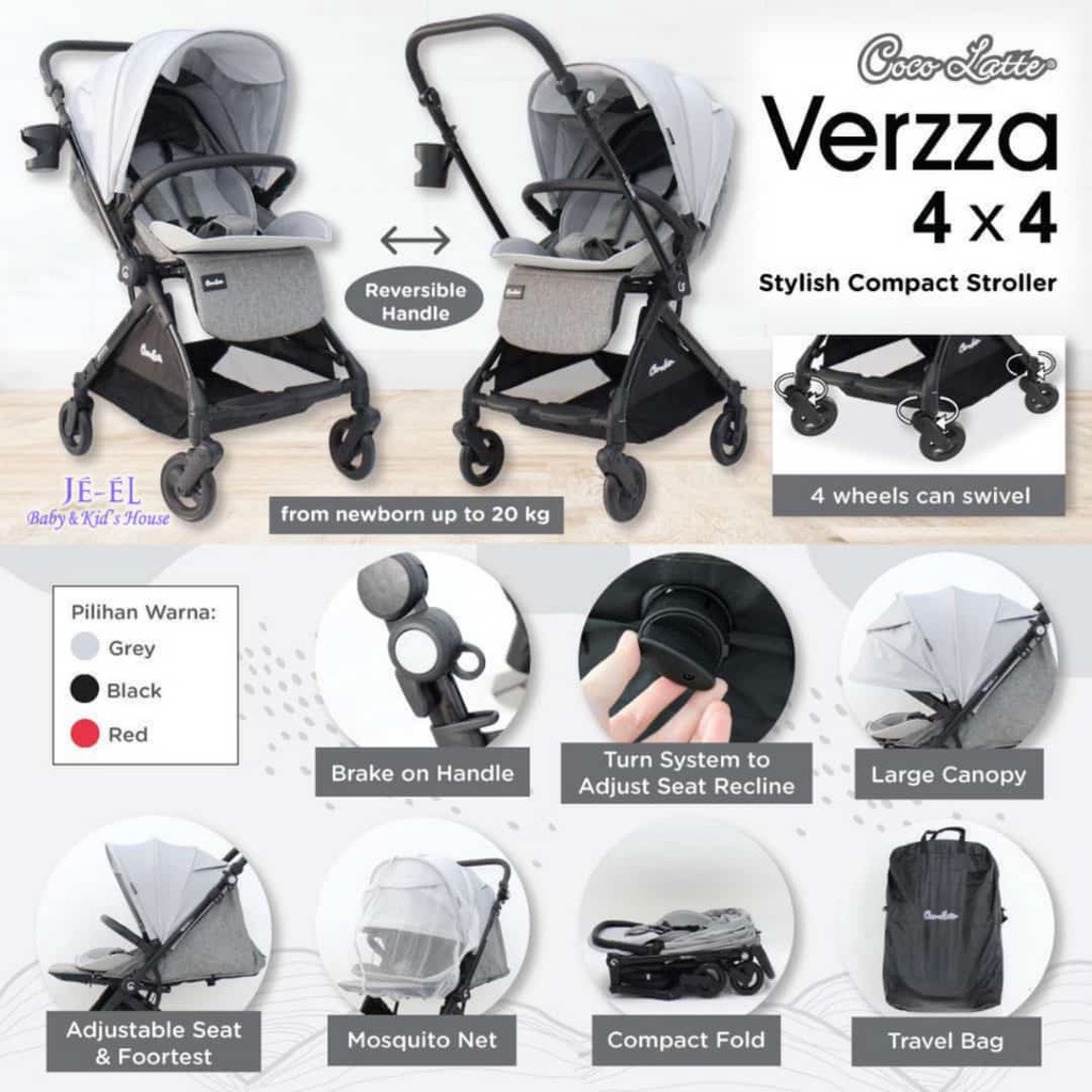 Cocolatte Stroller Verzza 4x4 Reversible / Kereta Dorong Hadap Ibu