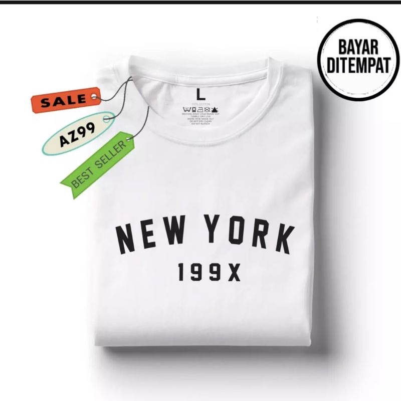 Kaos Pria New York Atasan Pria Lengan Pendek Oblong Distro Cowok Logo Tulisan Tshirt Fashion Man COD