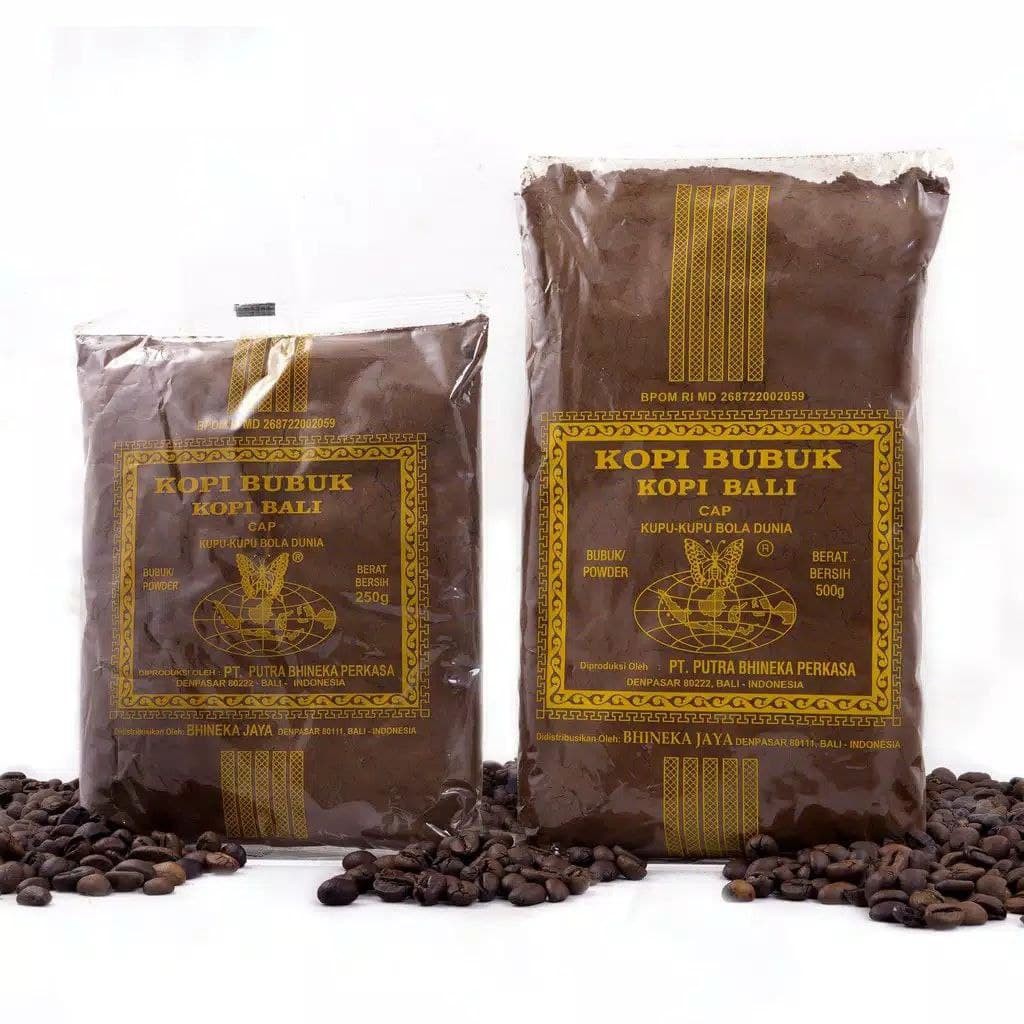 

Kopi Bubuk Bali Cap Kupu-Kupu Bola Dunia Oleh-Oleh Khas Bali (250 gram dan 500 gram)