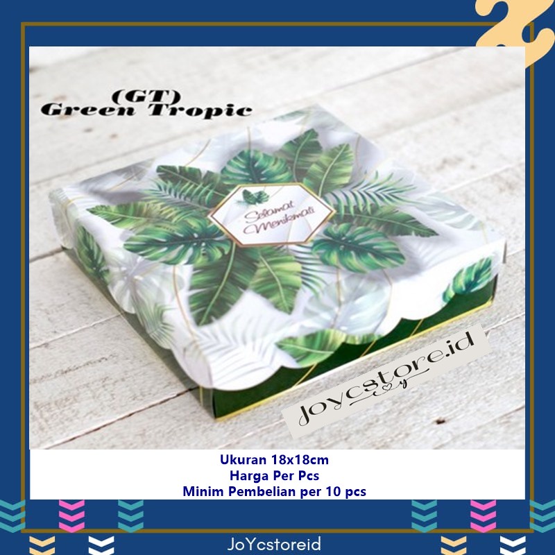 

Dus Nasi R8 Green Tropic Nasi Kotak 18x18 Box Nasi/ Box Kue / Box Jajan / Snack Box / Kotak Kue / Kotak Roti / Kotak Jajan / Dus Kue / Dus Jajan / Dus Snack / Kardus /Packaging / Kemasan / Kotak Kemasan / Box Cake / Box Rice / Box Tart/Bungkus Nasi