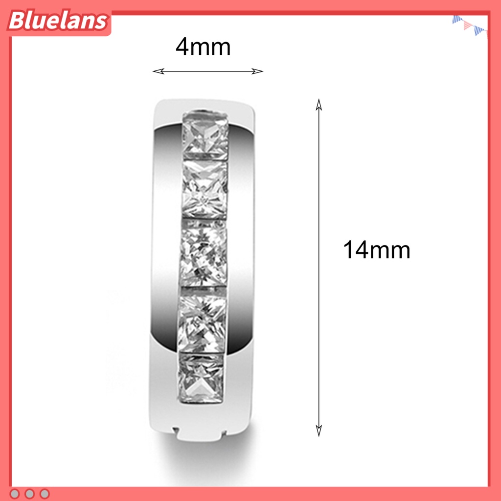 Bluelans Ear Clip Silver Plated Shiny Silver Plated Rhinestone Ear Studs