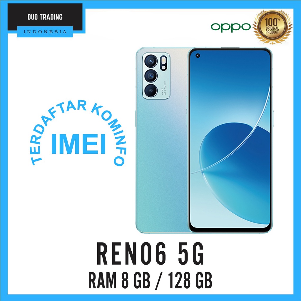 OPPO Reno 6 5G Smartphone 8GB/128GB GARANSI RESMI