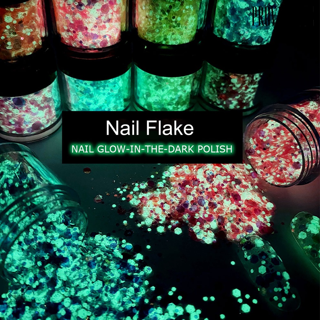 1 Botol Serpihan Glitter Glow In The Dark Untuk Dekorasi Nail Art