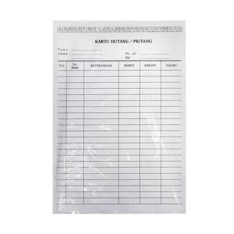 

Kartu Hutang Pihutang Besar - 100 Lembar