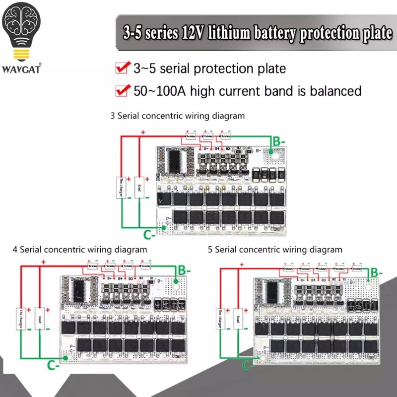 BMS 3s 4s 5s .100A .Balance Charging Protection LI-ION Lithium Baterry