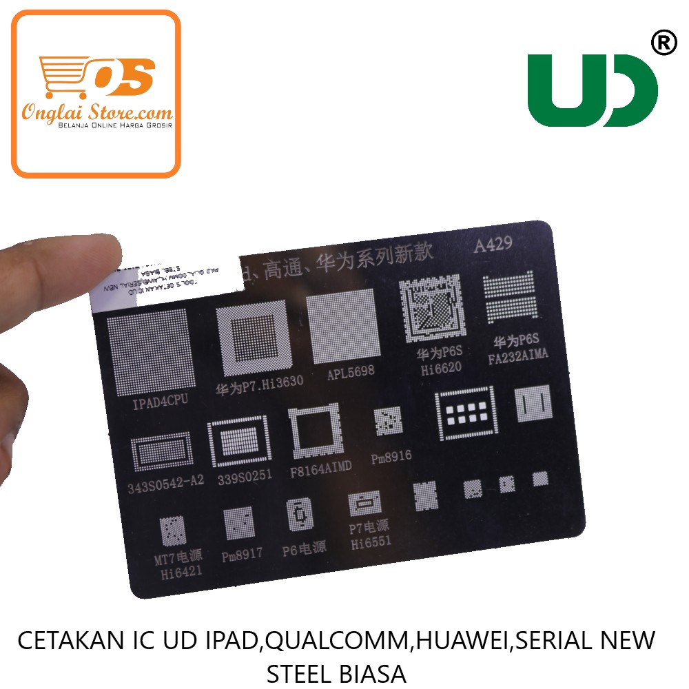 CETAKAN IC UD IPAD,QUALCOMM,HUAWEI,SERIAL NEW STEEL BIASA