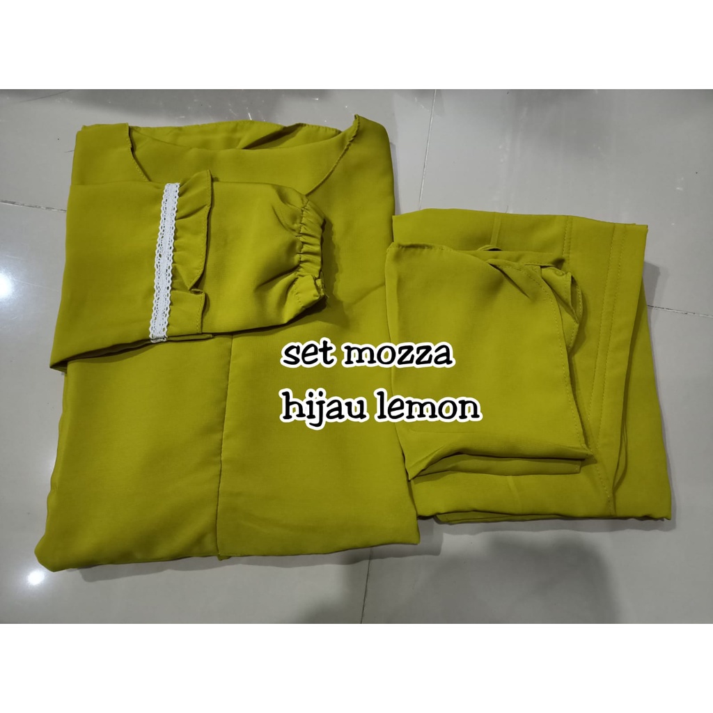 (COD) TERLARIS..!! GAMIS SET SYARI NABILAH/GAMIS WOLFIS SYARI SET HIJAB DAN CADAR-Hijau Lemon