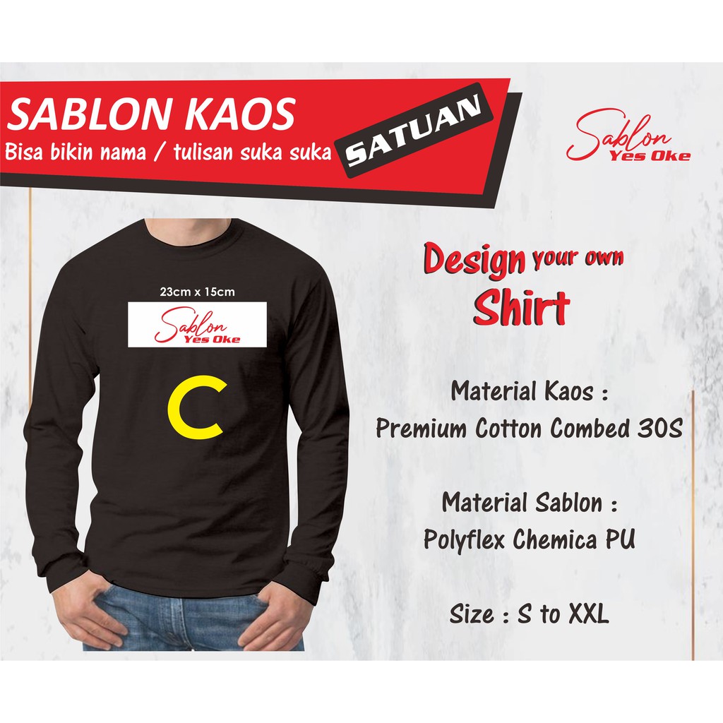 Kaos sablon / kaos tulisan / kaos custom