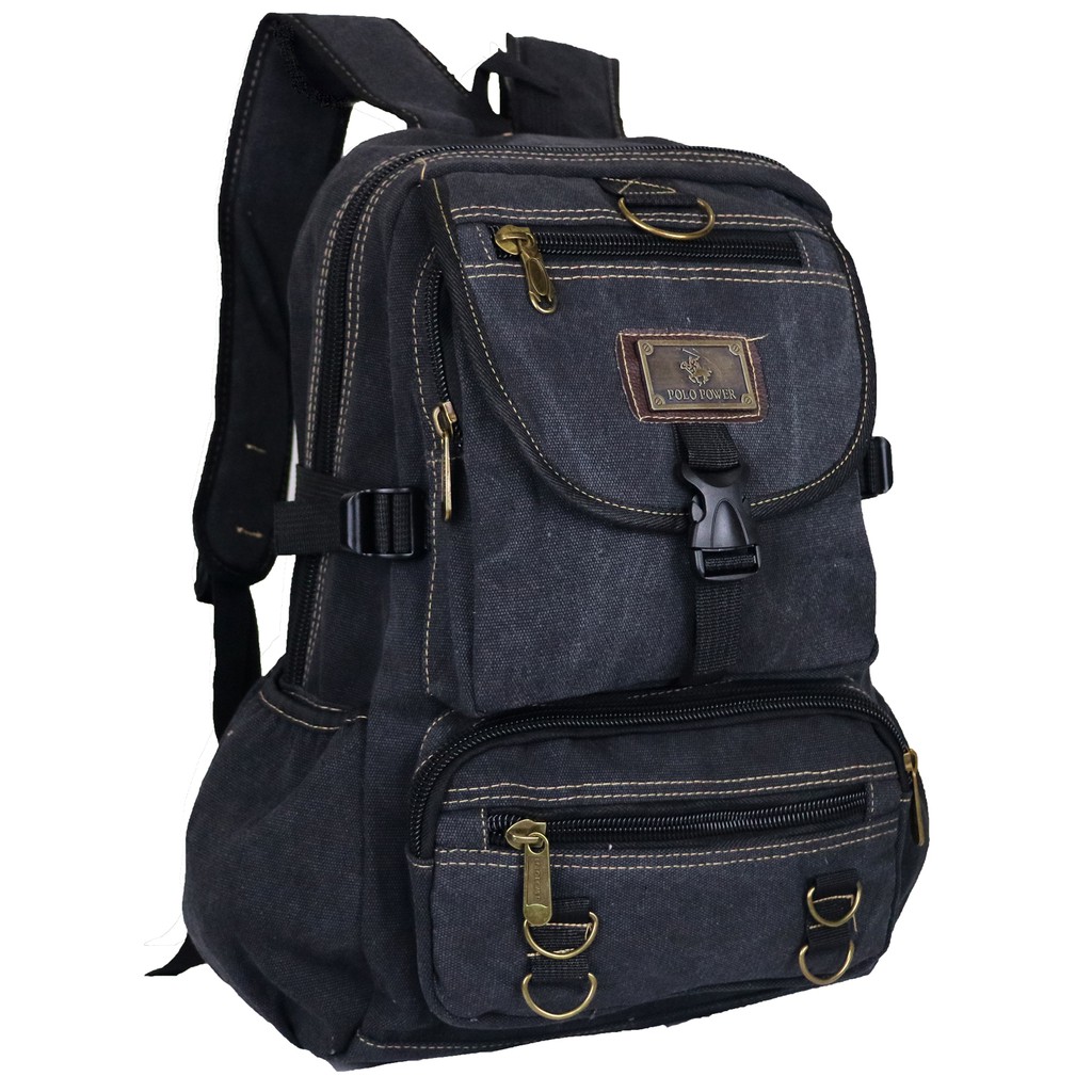 Polo Power Tas Pria Ransel Canvas Import Tas Punggung Casul Pria Tas Kanvas Polo Original Backpack Trendy