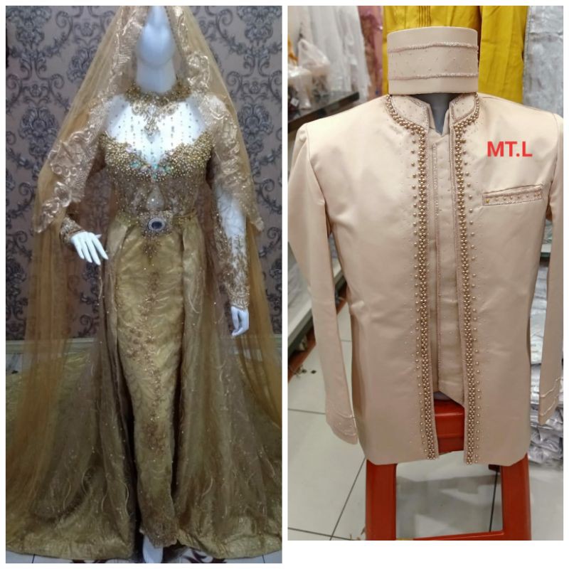 GAUN COUPLE PENGANTIN MEWAH/GAUN WEDING MODERN/GAUN