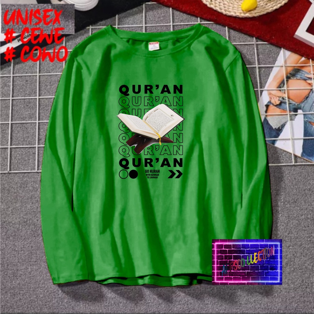 COD/ KAOS DTF NEW BUKU ALQURAN /KAOS TULISAN/KAOS SANTRI KEKINIAN/KAOS DAKWAH/KAOS ISLAM/SANTRIWATI/KAOS HITS 2022/KAOS BERGAMBAR KAOS EKSPRESI KAOS PRIA TSHIRT WANITA Santai Crew Neck V-Neck Slim-fitting Polos Setrip Hitam Putih Crew Neck