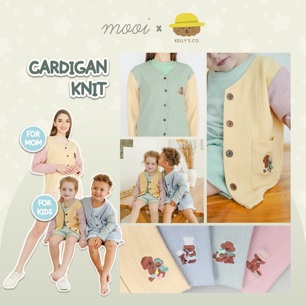 PROMO 7.7 PROMO BAJU LEBARAN MURAH CUCI GUDANG PROMO Mooi x Kellysco Cardigan Anak dan mama  Knit Jaket anak (KIDS) MAMA MOM