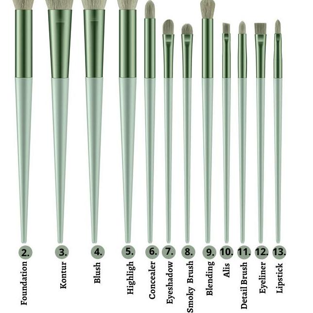 ☇ FEALI 13 Pcs Brush Make Up Profesional Brush Make Up Set Kuas Make Up ✺
