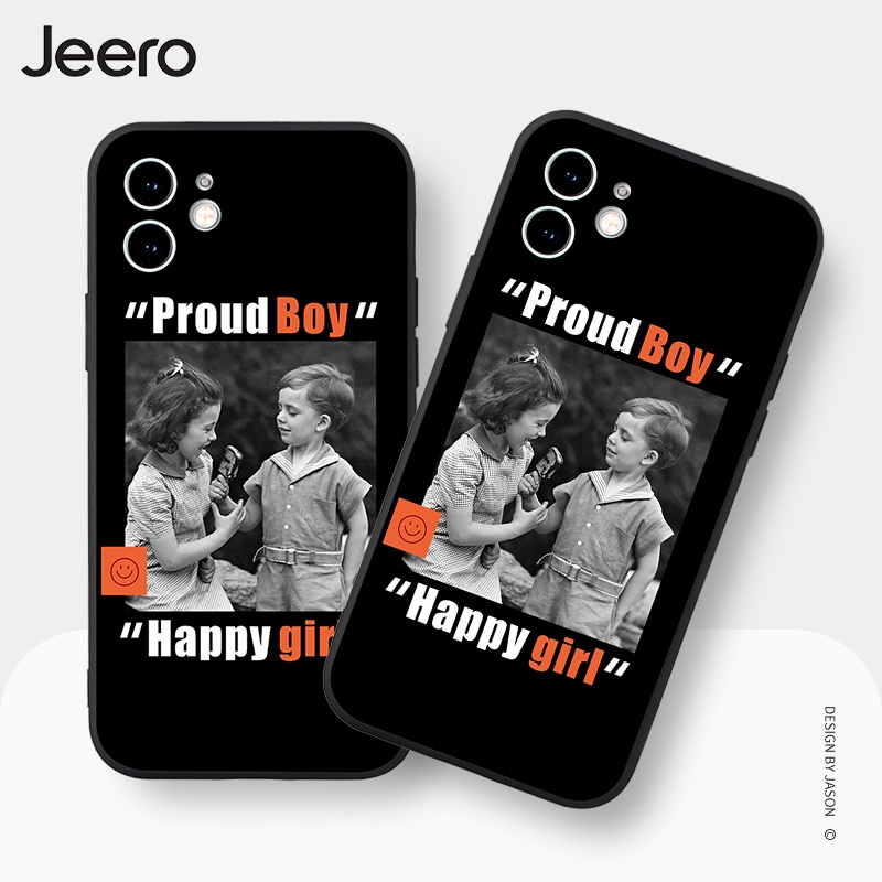 JEERO Premium Transparent Soft Case Cute ins Aesthetic Shockproof Phone Case hp Cover Casing Untuk iPhone 14 13 12 11 Pro Max SE 2020 X XR XS ip 8 7 Plus Clear Bening HFE337