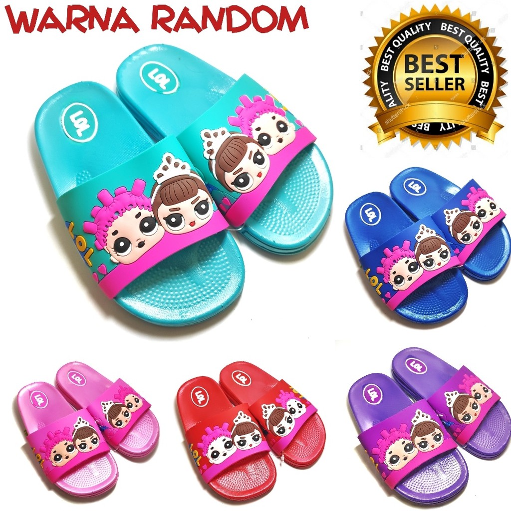 SANDAL ANAK PEREMPUAN KARAKTER LOL MODEL SELLOP KARET JELLY IMPORT TERBARU KEKINIAN