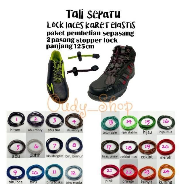 Tali Karet Sepatu Elastis dan Fleksibel Anti Tersandung Flexible Lock Laces Lace