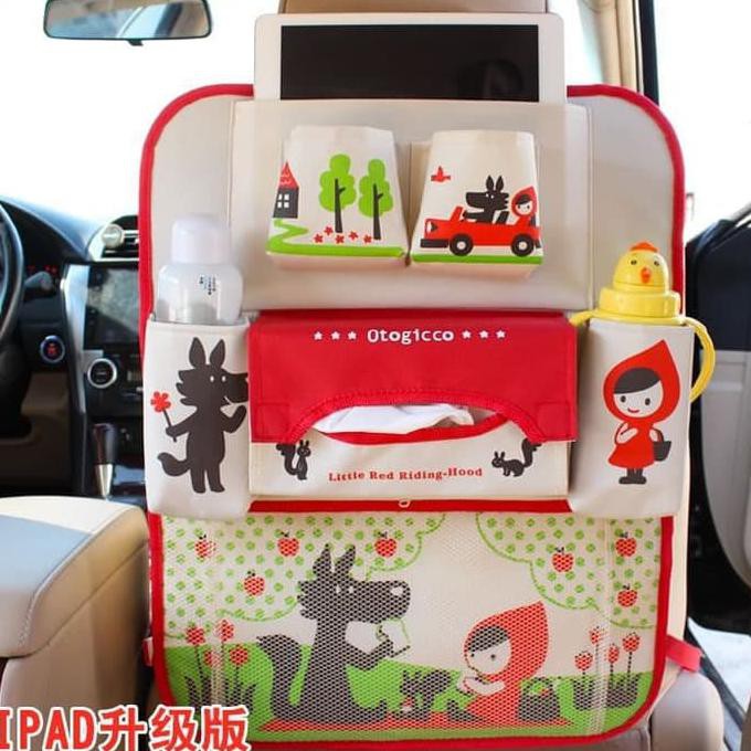 Tas belakang jok mobil car seat organizer karakter line Tas belakang jok mobil car seat organizer karakter line