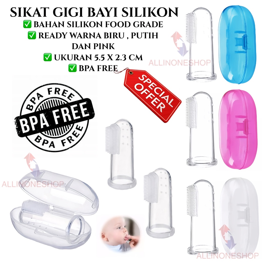 Sikat Gigi Bayi Silikon / Sikat Lidah Bayi / Sikat Gigi Bayi Silikon Packing Opp/ Sikat Gigi Bayi