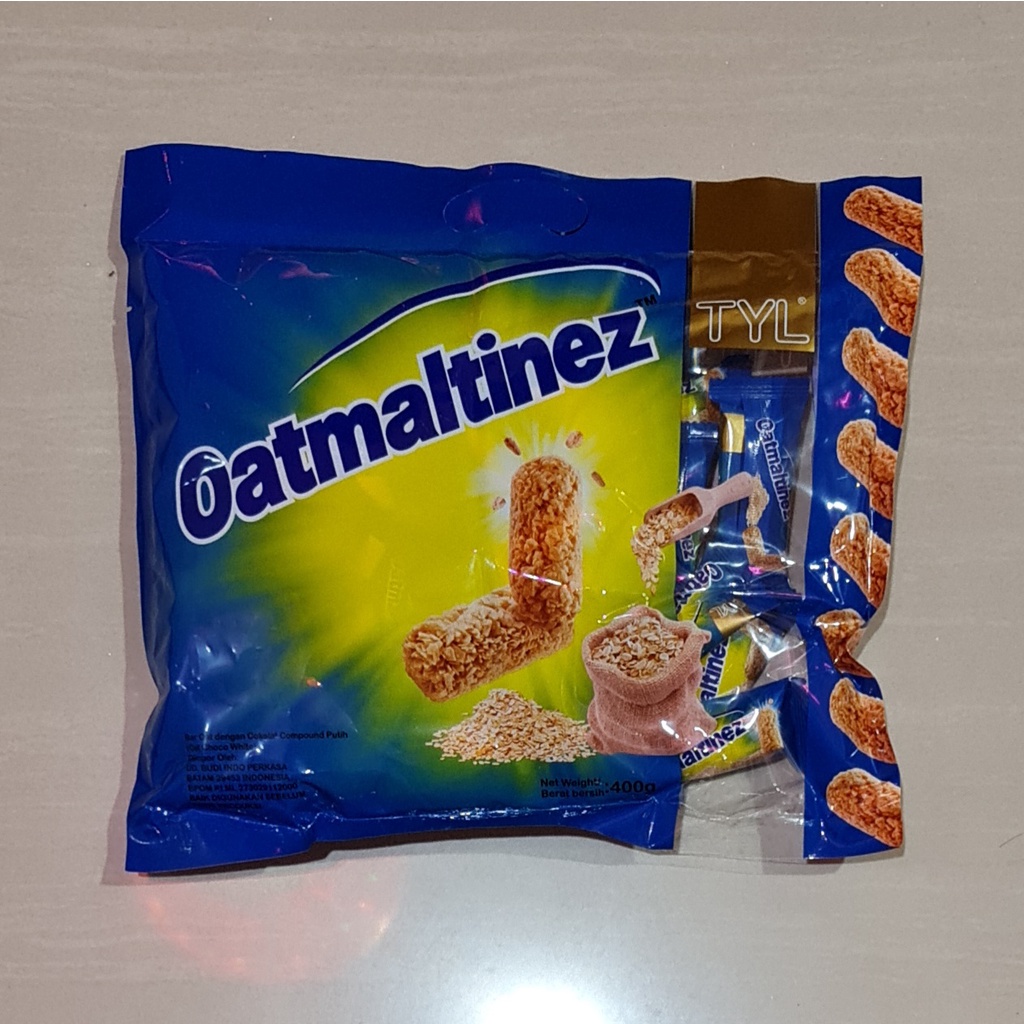 Biskuit Oat Bar Oatmaltinez Dengan Compound Putih / Vanilla 400 Gram