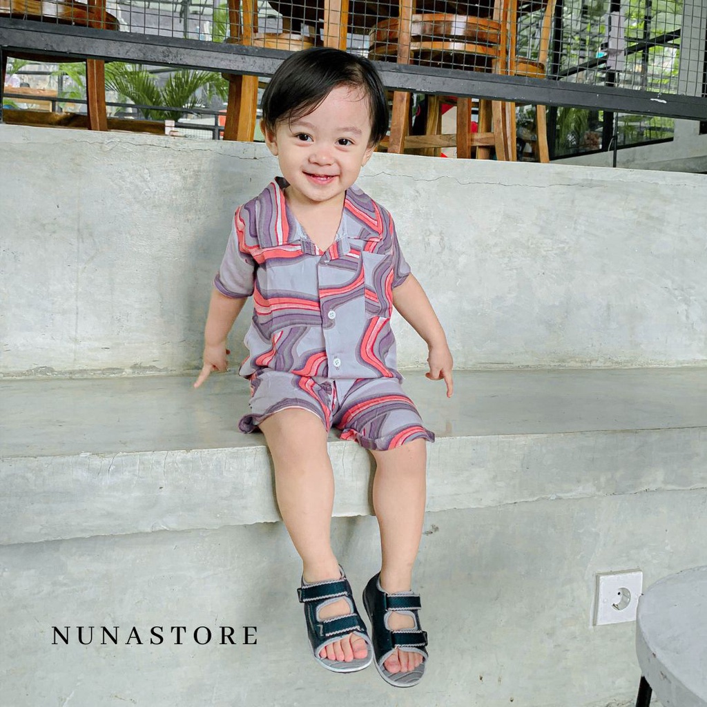 Nuna Store Part II / baju anak perempuan / Setelan baju anak Laki laki Perempuan Rayon Premium / One Set Anak Unisex usia 0 - 3 Tahun