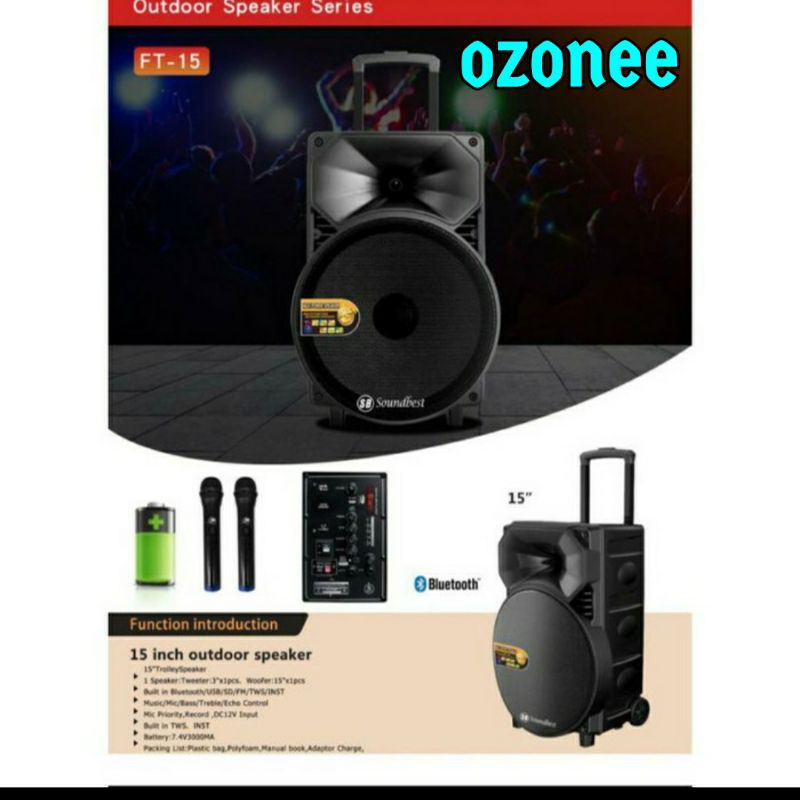 PORTABLE WIRELESS/SPEAKER PORTABLE SOUNDBEST FT 15 (15 INCH)