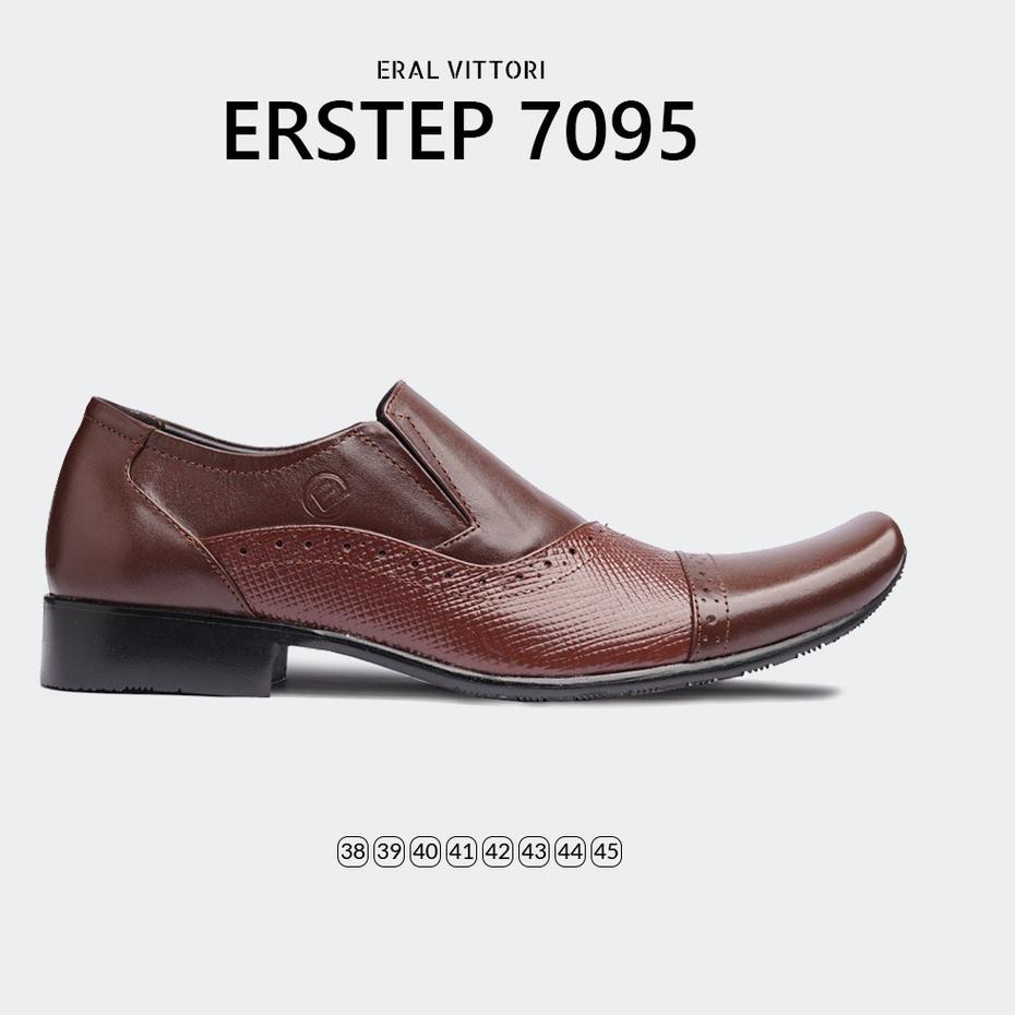 Penjualan Terbanyak.. ERAL VITTORI - Sepatu Pantofel Pria Erstep 7095 Coklat