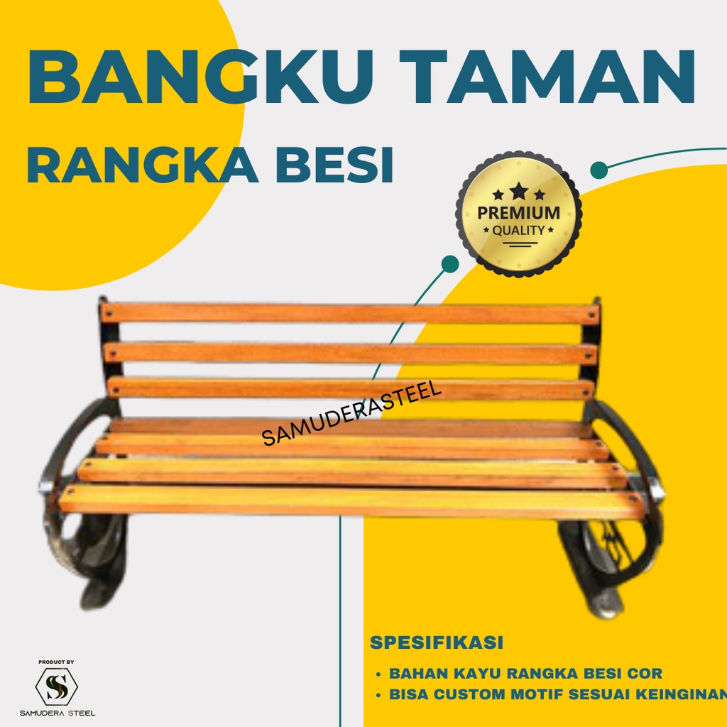 KURSI TAMAN BESI ALAS KAYU