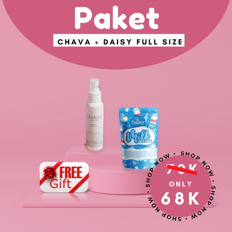 MASKER ORGANIK MASKER BUBUK MASKER WAJAH PAKET MASKER DAISY ORGANIC HEYGURL PINKROULETTE CHAVA