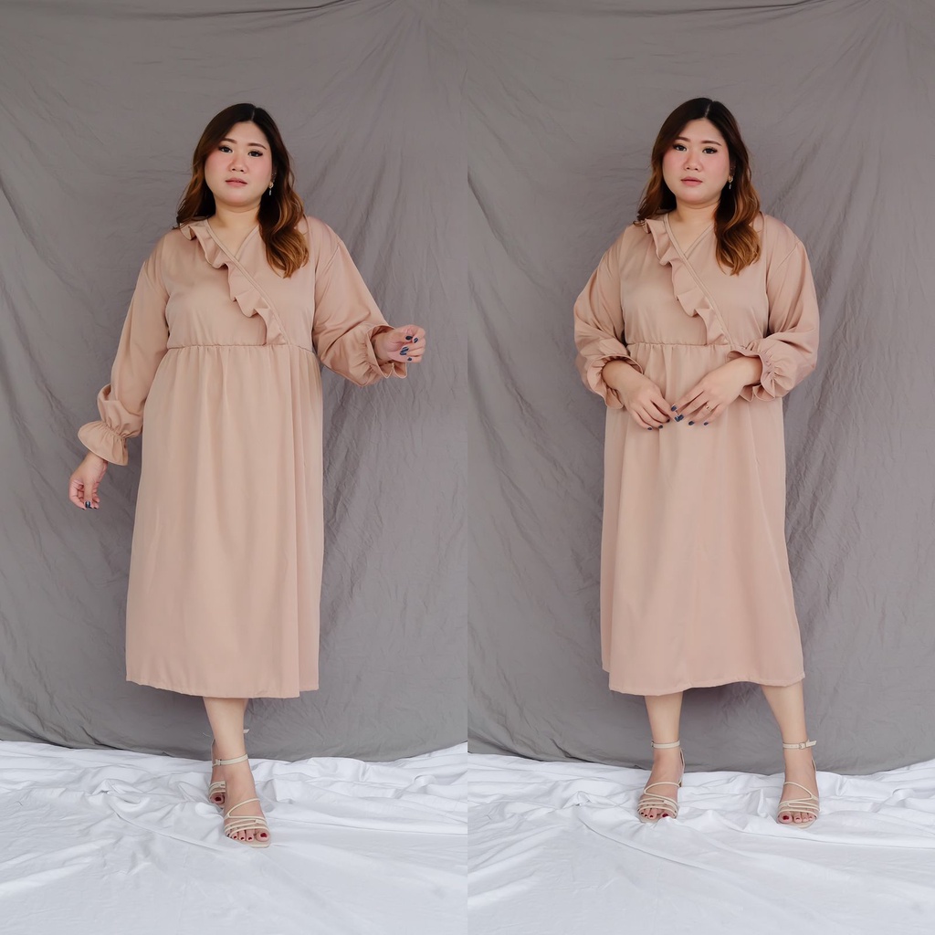 BIGWELL SORA DRESS POLOS  SET- DRESS JUMBO/ DRESS BIGSIZE/ DRESS PLUSSIZE /SETELAN WANITA BIG SIZE / SETELAN JUMBO